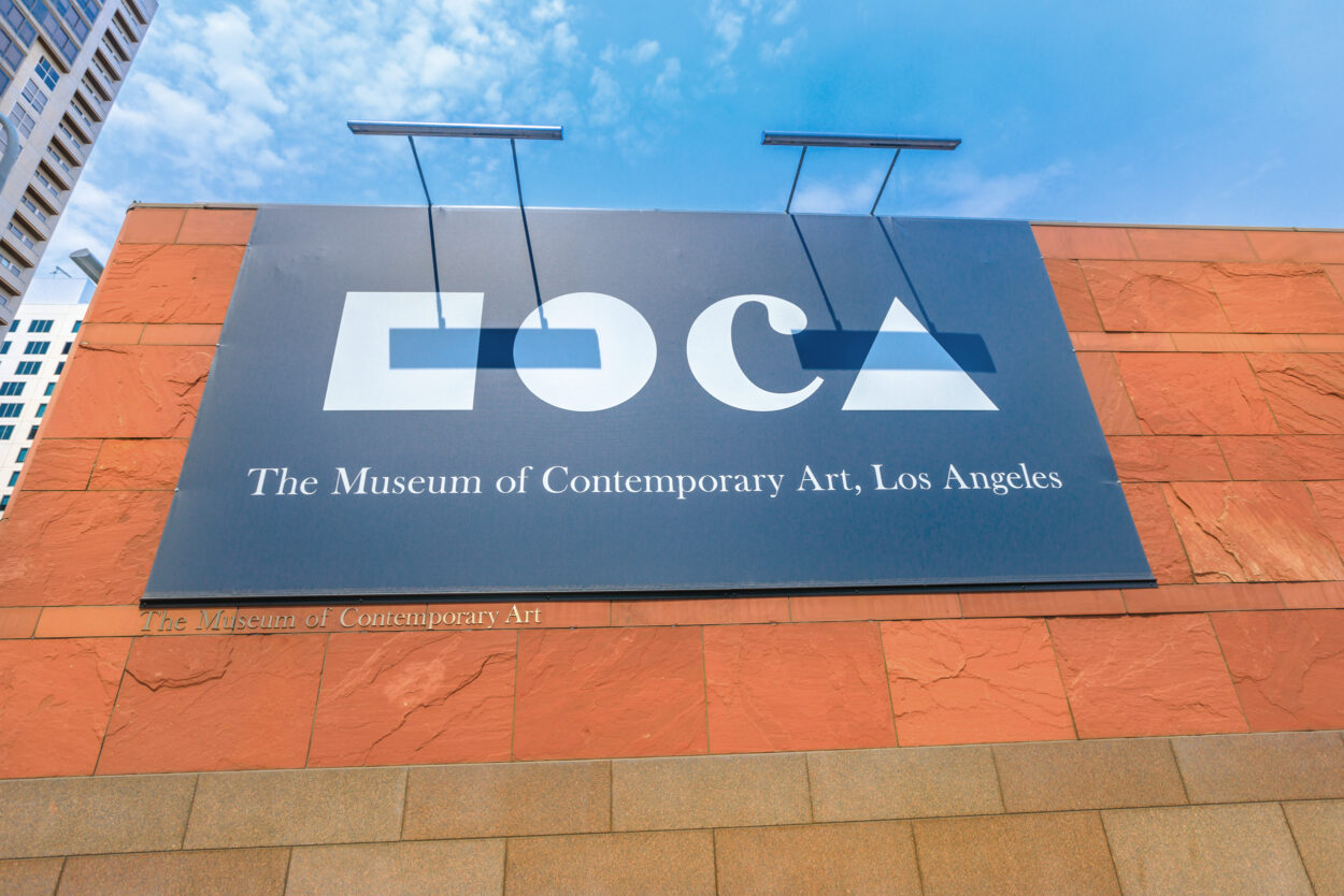 Sign for MOCA, The Museum of Contemporary Arts, Los Angeles.